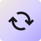 Cyclical arrows against an amethyst background