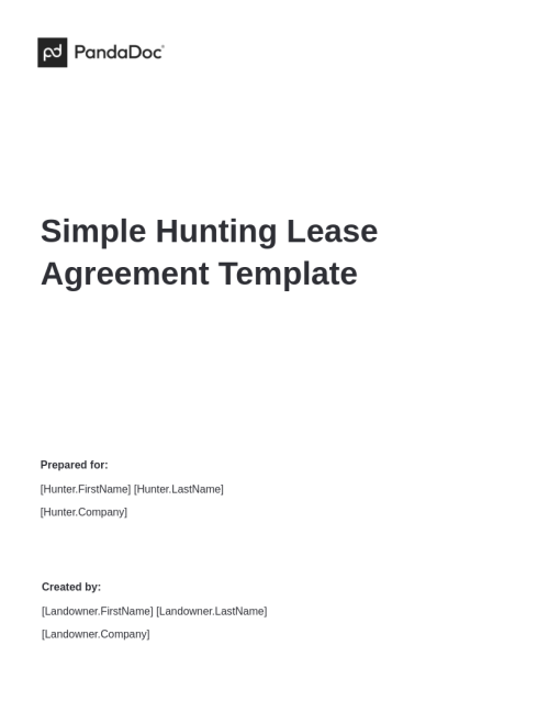 Simple Hunting Lease Agreement Template