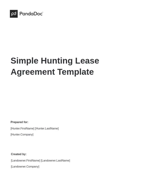 Simple Hunting Lease Agreement Template