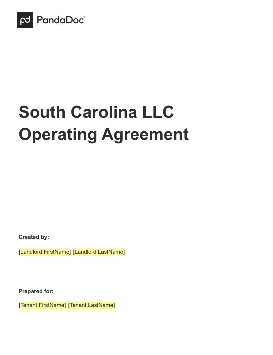 South Carolina LLC Operating Agreement