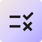 List with checkmark and X on an amethyst background