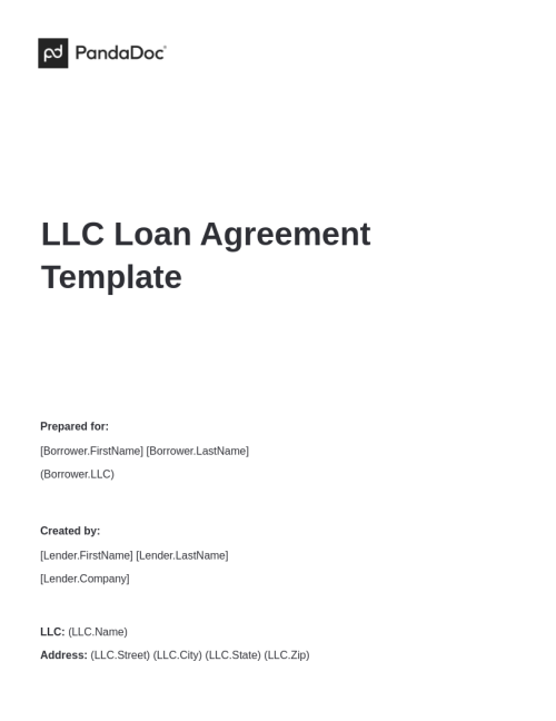 LLC Loan Agreement Template