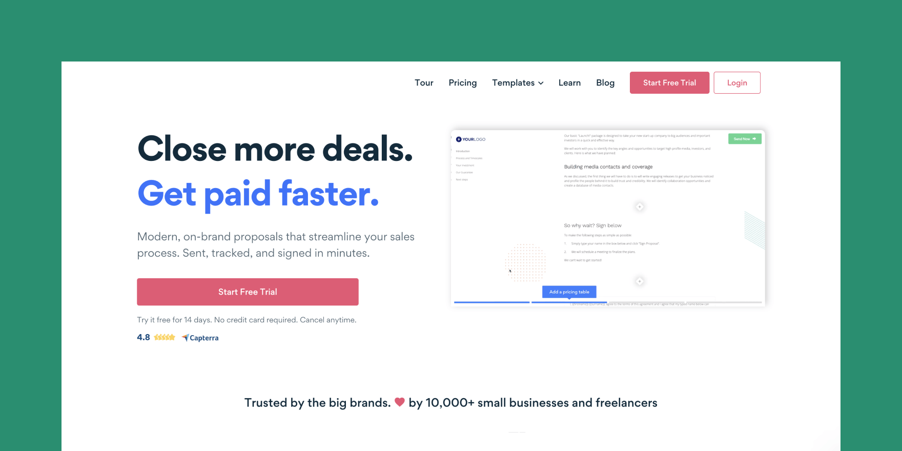 Better Proposals: Win more business. Get paid faster.