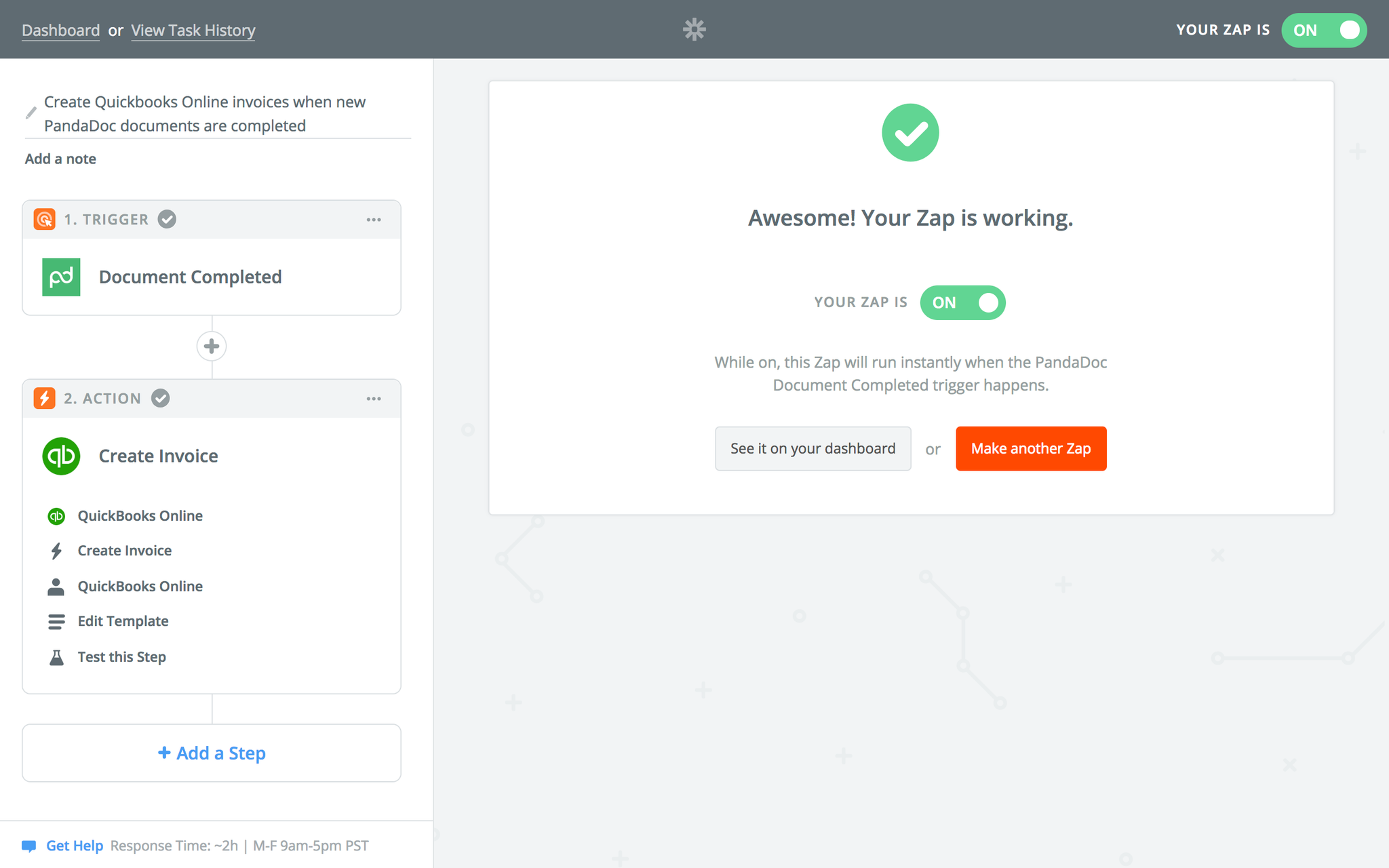 Create new invoices in QuickBooks Online when PandaDoc document is completed