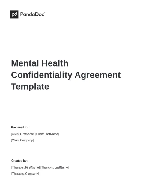 Mental Health Confidentiality Agreement Template