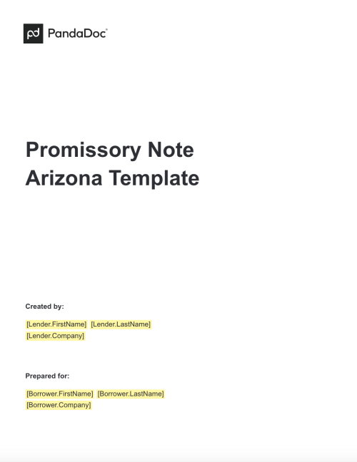 Promissory Note Template Arizona