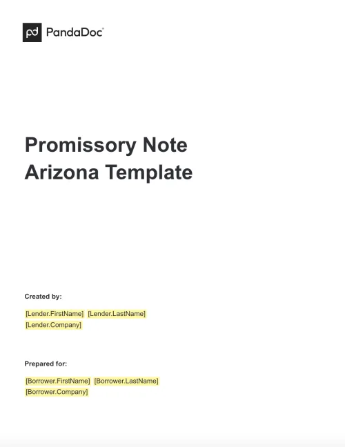 Promissory Note Template Arizona