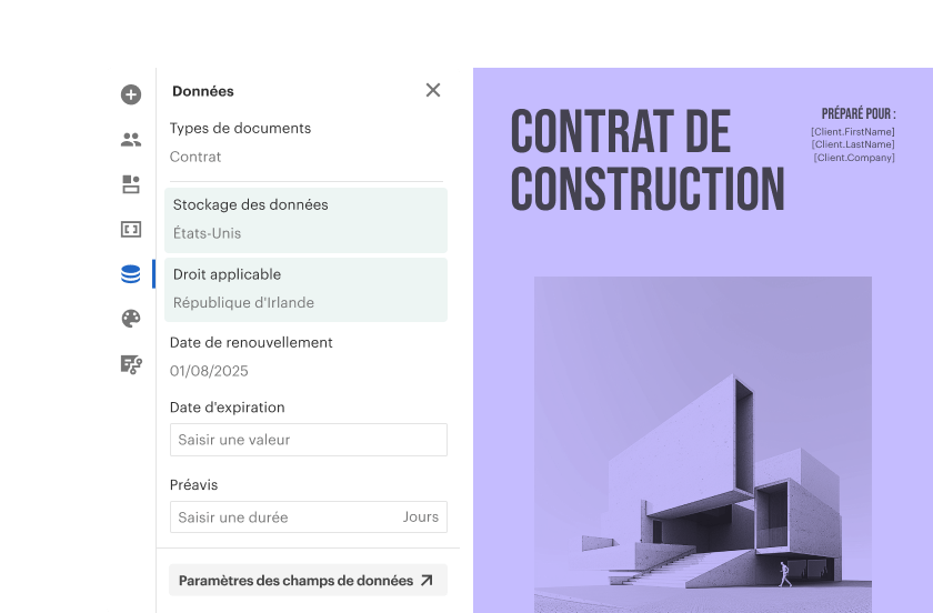 Toutes les Informations de vos contrats dans PandaDoc
