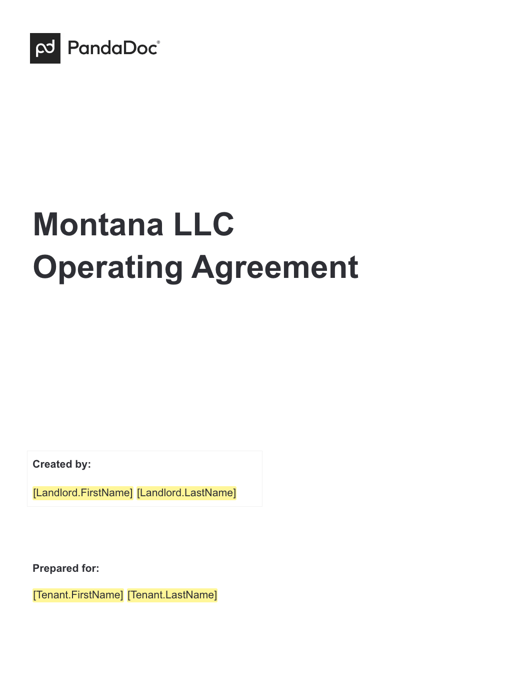 Montana LLC Operating Agreement