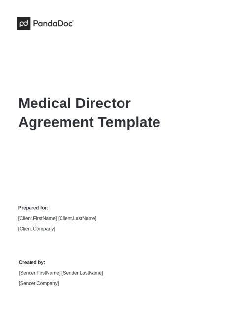 Medical Director Agreement Template