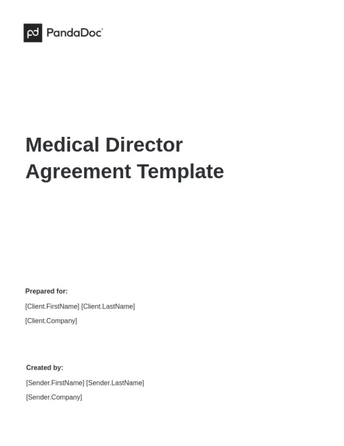 Medical Director Agreement Template