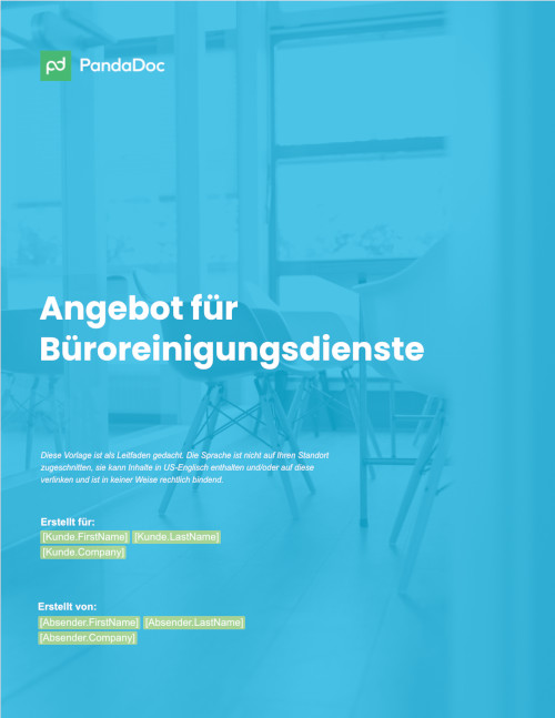 Kostenvoranschlag für Büroreinigung