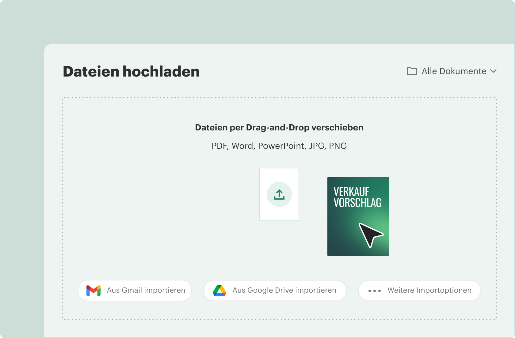 Upload files via drag and drop.