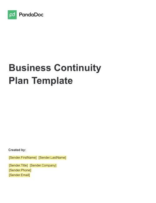 Business Continuity Plan Template