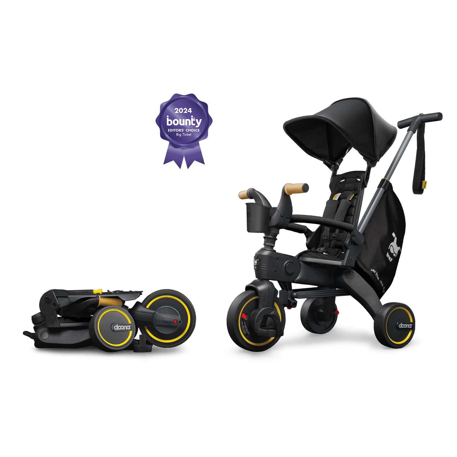 Liki Trike S5 - Nitro Black | Doona™ | 5 in 1 compact tricycle