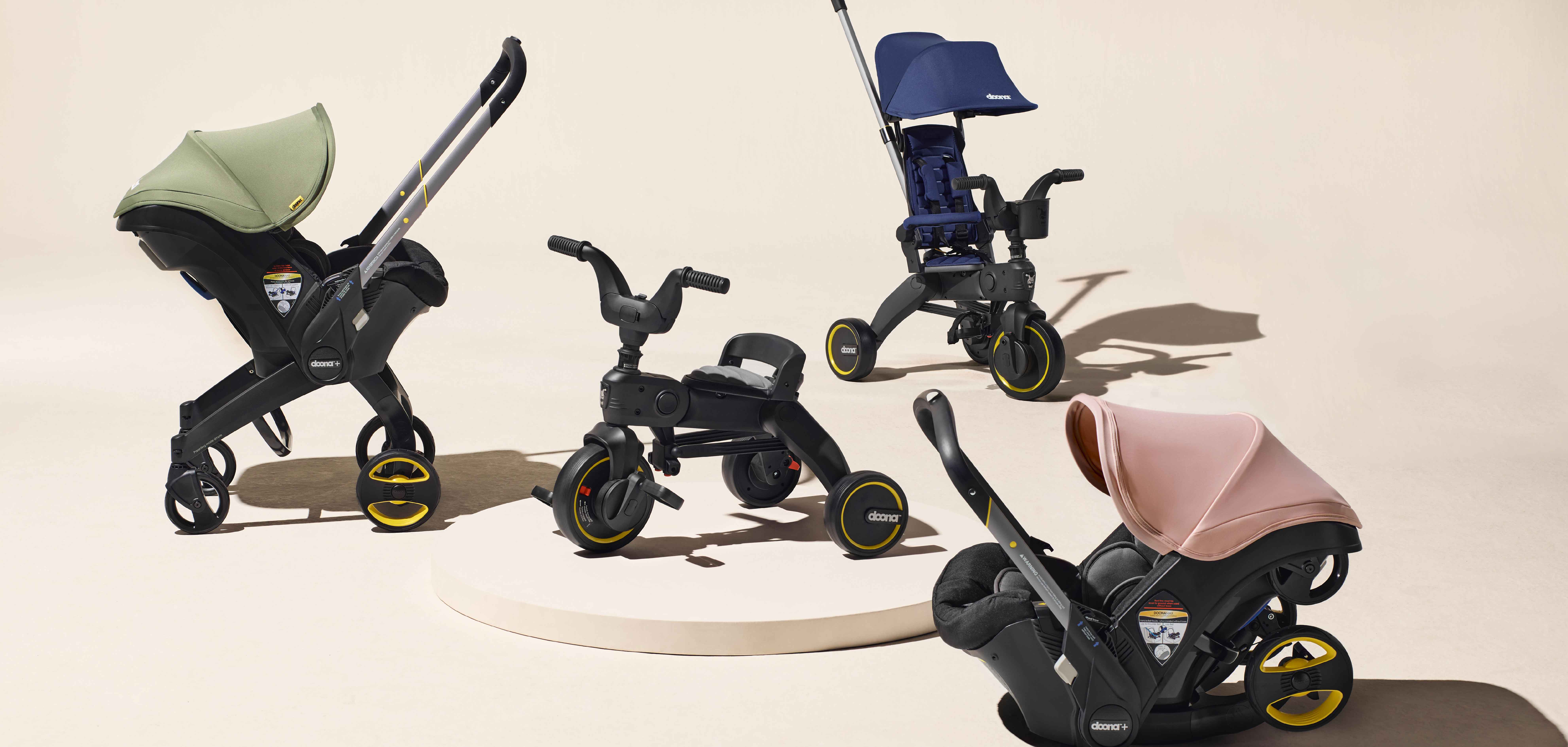 Family using Doona car seat and stroller