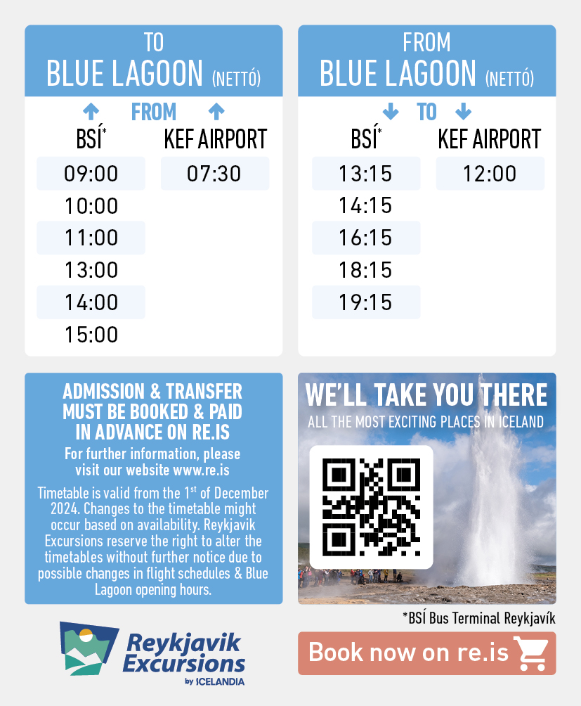 Blue Lagoon schedule 2024 August-October