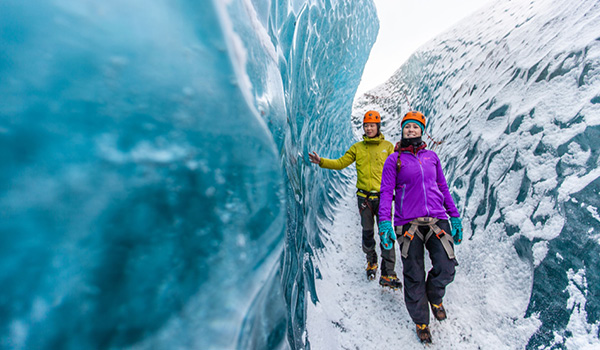 glacier hike in winter