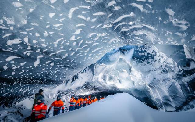 Exploring Askur Ice Cave on the South Coast