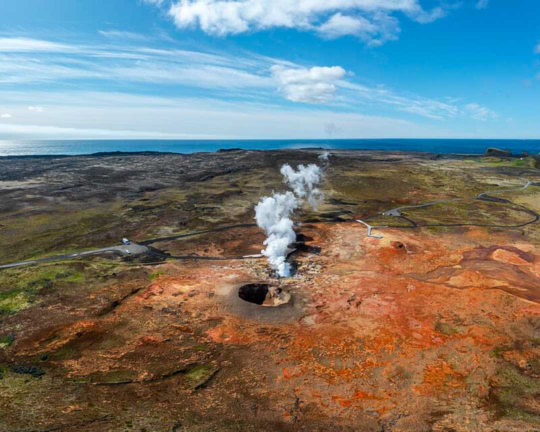 Gunnuvher hot spring on Reykjanes peninsula Iceland