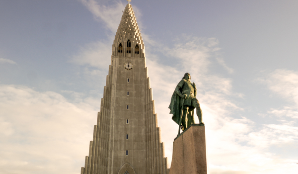 The Statue of Leifur Eiríksson at Hallgrímskirkja