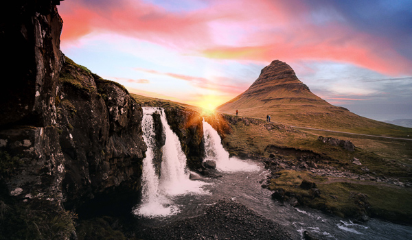 Kirkjufell mountain during sunset