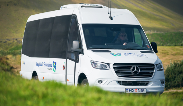 White Reykjavík Excursion minibus.