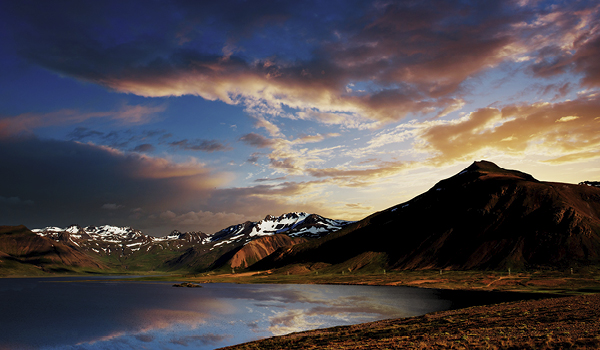 Icelandic landcape during a sunset