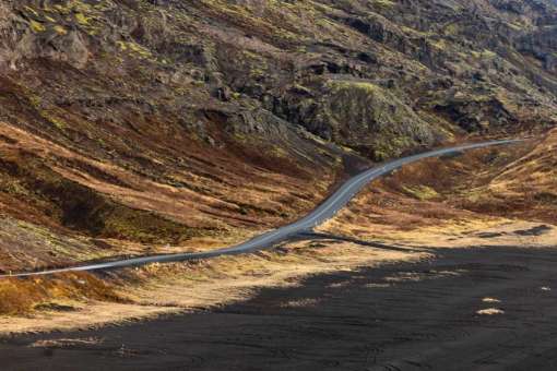 Winding Road Near Kleifarvatn on the Reykjanes Peninsula