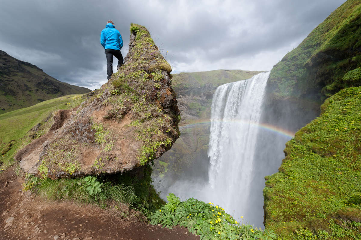Skógafoss waterfall Iceland hero mynd