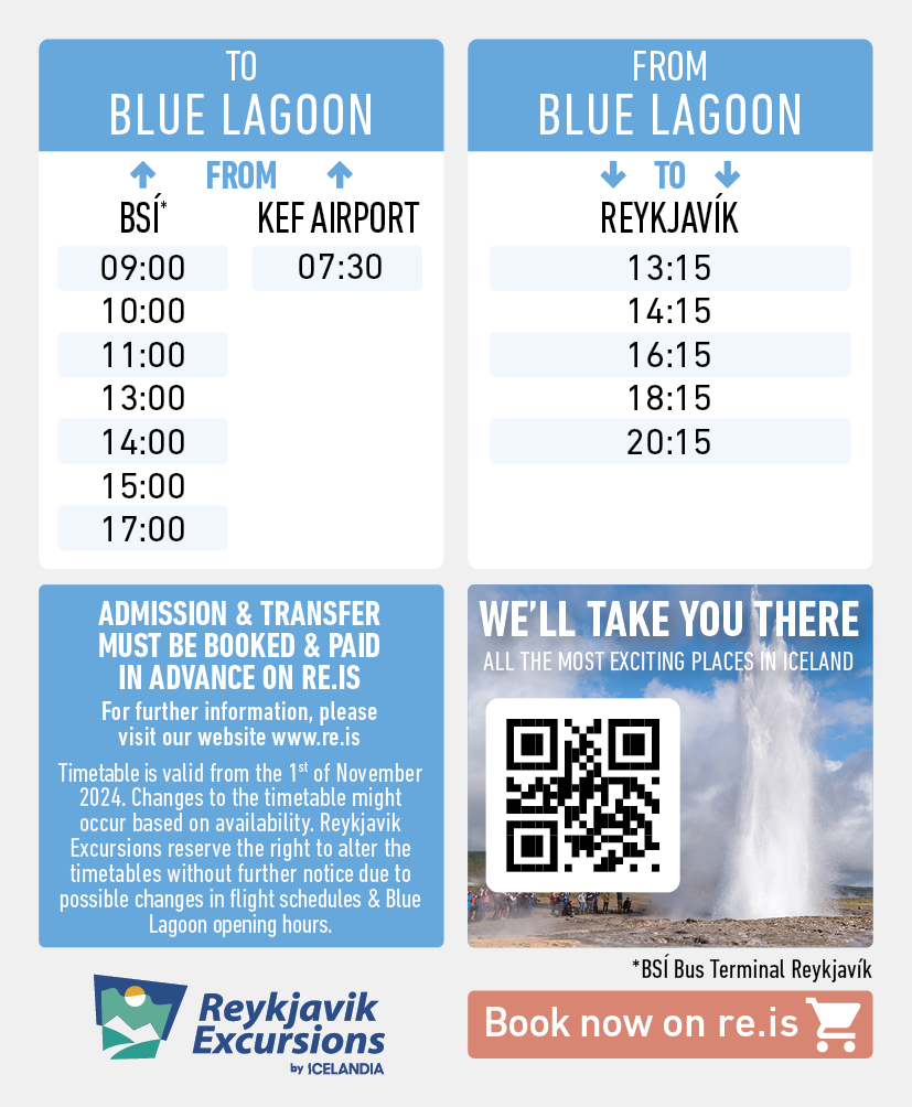 Blue Lagoon schedule 2024 August-October