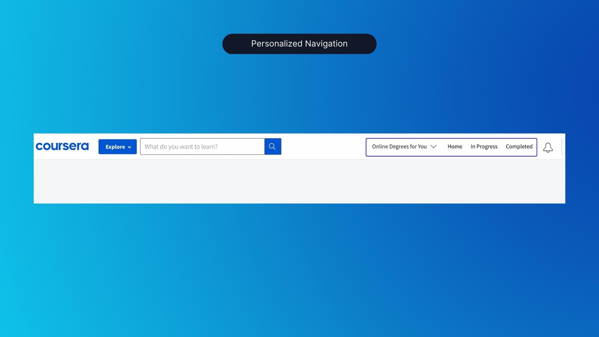 Navigation Personalization Example (Coursera) - After