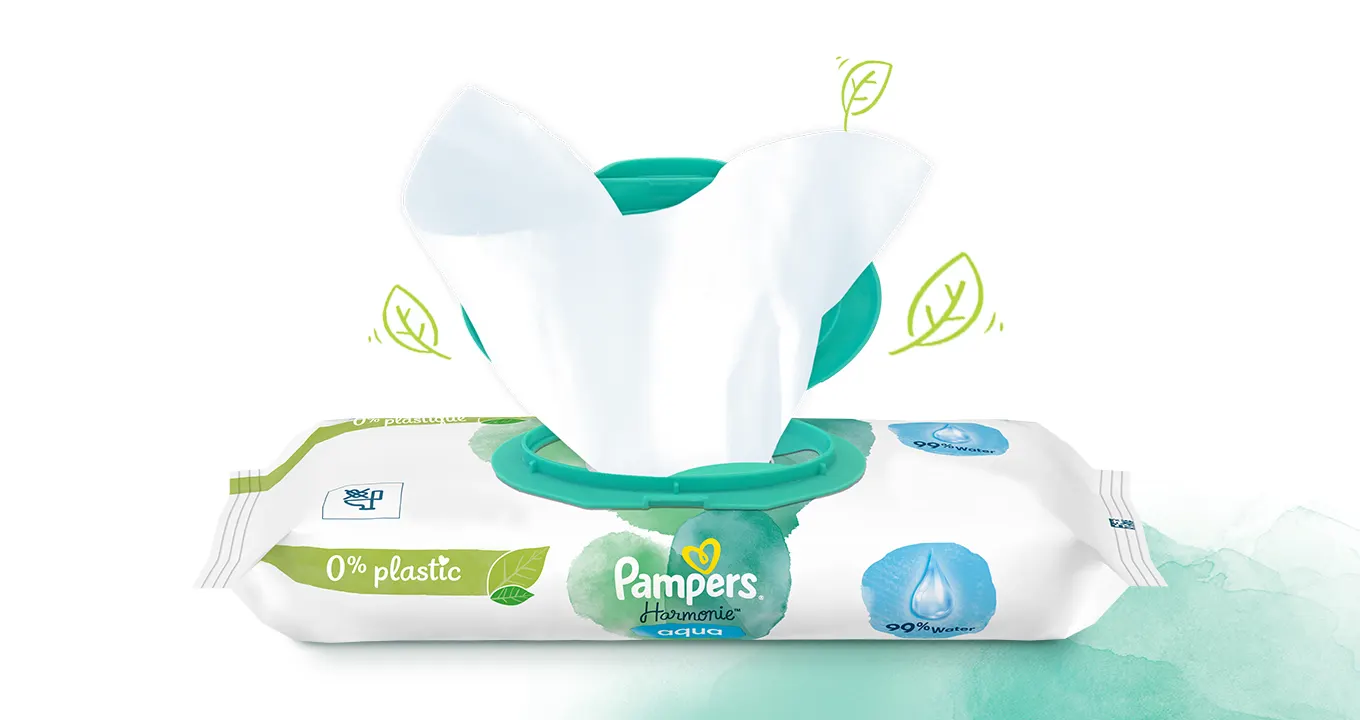 Pampers® Harmonie Aqua 0% plastique
