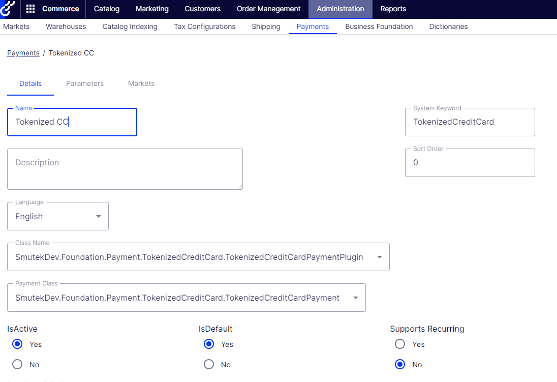 Payment must be added in admin mode to be available for usage