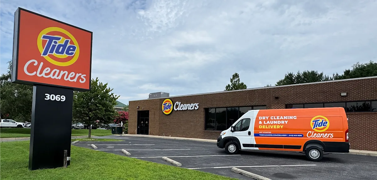 Exterior of a Tide Cleaners store in Maryland