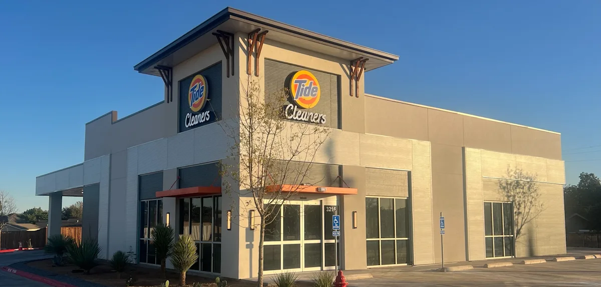 Exterior of a Tide Cleaners store in Midland, Texas