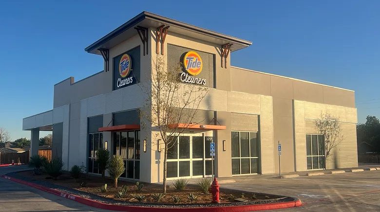 Exterior of a Tide Cleaners store in Midland, Texas