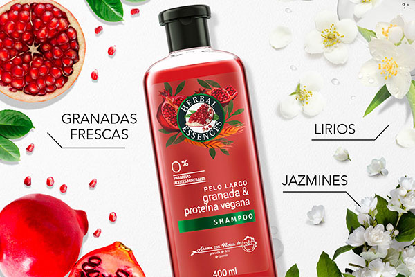 Shampoo Herbal Essences Extractos de Jugosas Granadas 700ml