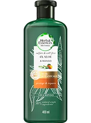 Botella de Shampoo 6X Aloe y Mango sin sales y sin sulfatos de Herbal Essences 