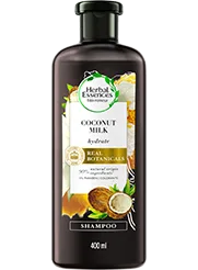 Botella de Shampoo Leche de Coco de Herbal Essences para hidratación del cabello