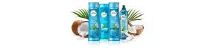 Botellas delos productos para el pelo de la colección Hidradisíaco de Herbal Essences