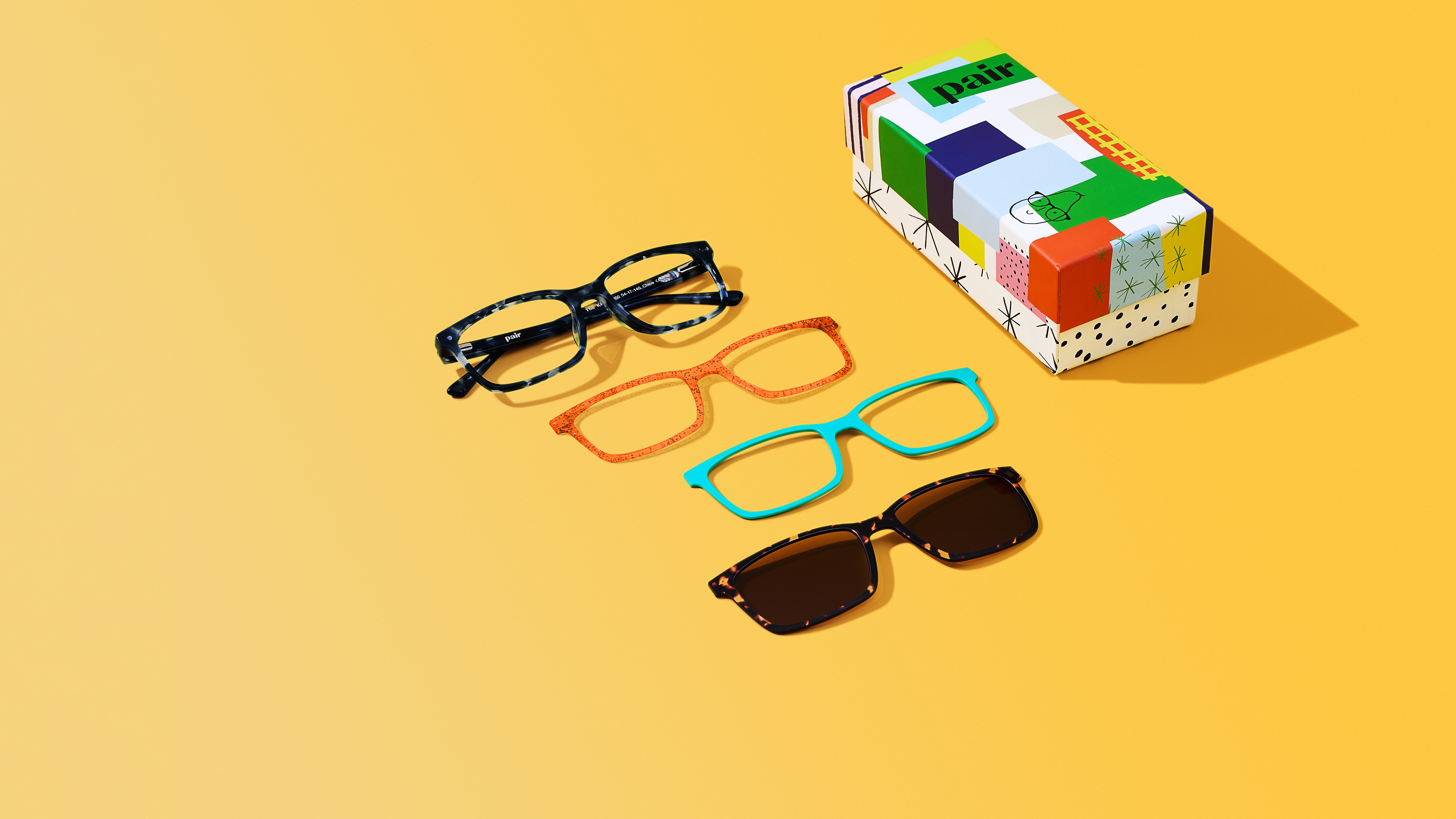 Flat Lays of Glasses - On Yellow