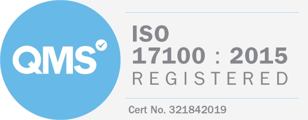 ISO 17100 badge April 2019