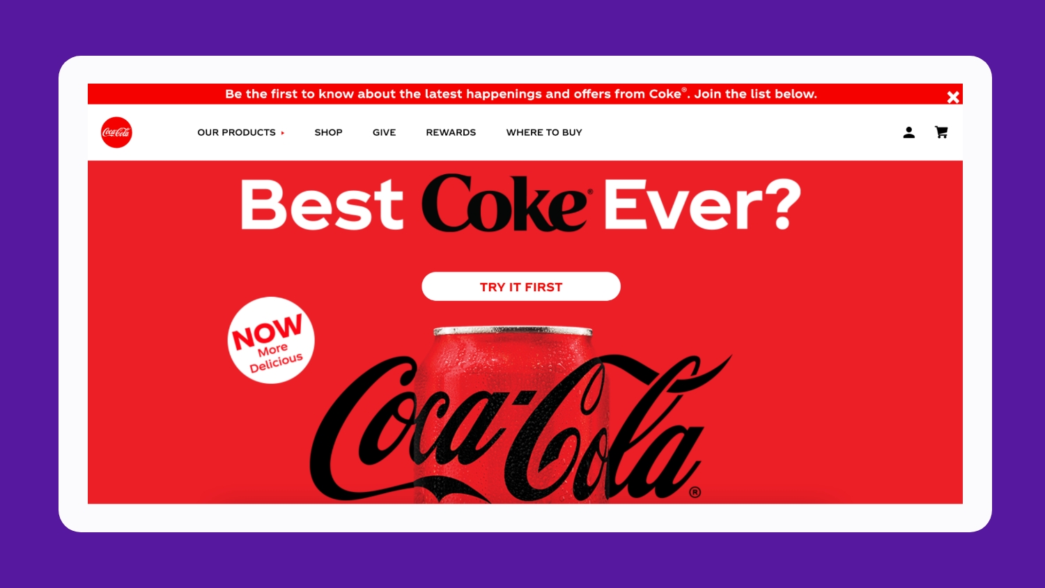 Coca-Cola Website for the US