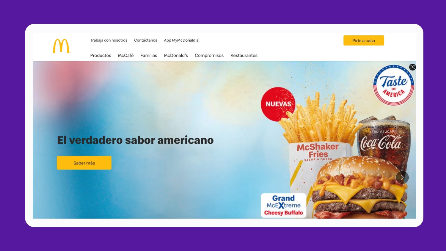 McDonald's Website in Spanish