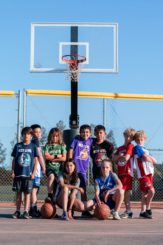 Young athletes on a basketball court