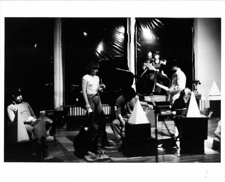 Jill Kroesen, Stanley Oil and His Mother, 1977. Performance view at The Kitchen. Photo by Babette Mangolte.