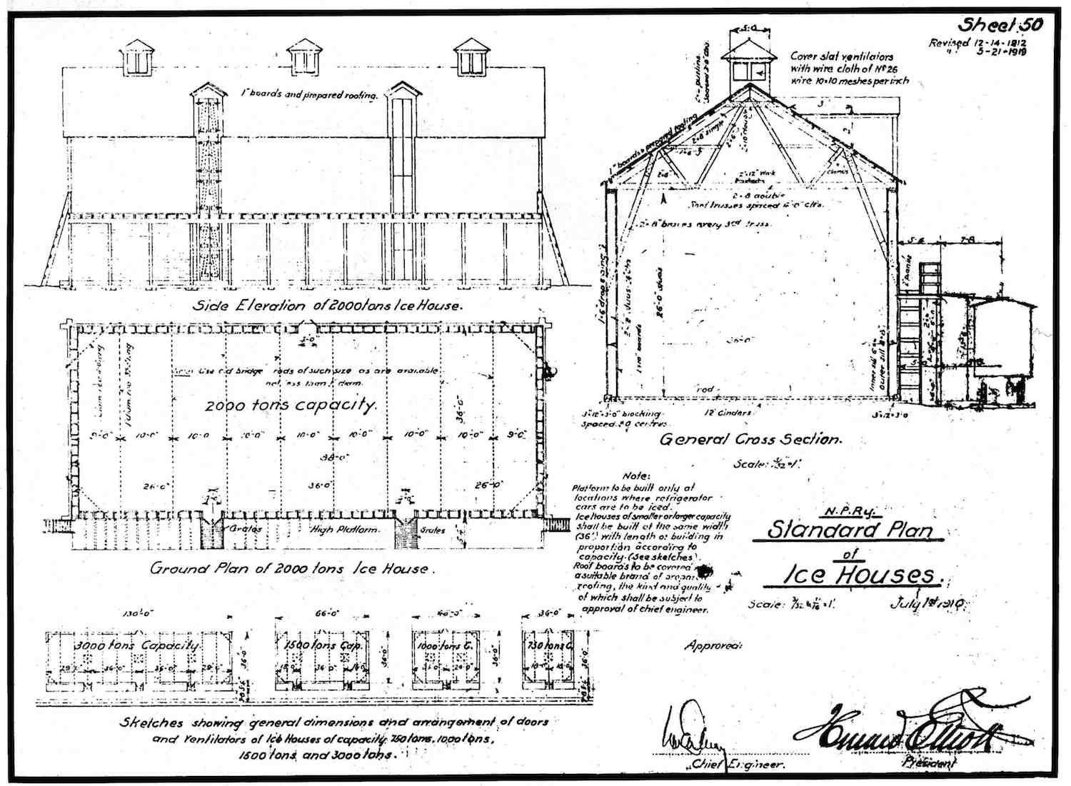 Illustration of ice house standard plan. Artist reference image for Property Acts, 2012.