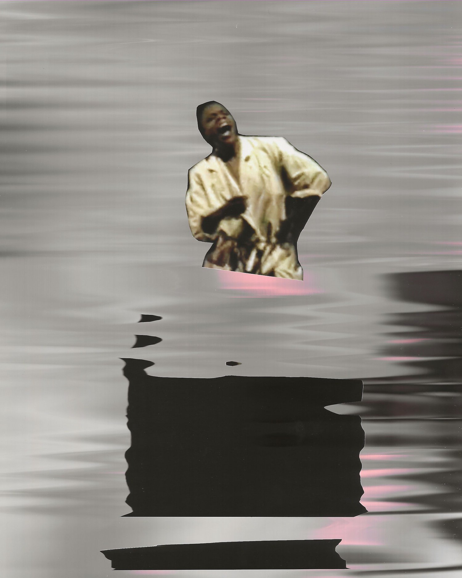 A.J. McClenon, Inspirited by For J.B. & 3B49, 2022. Collages with video stills from recording of Blondell Cummings, For J.B. and 3B49 at The Kitchen, November 30–December 3, 1989.