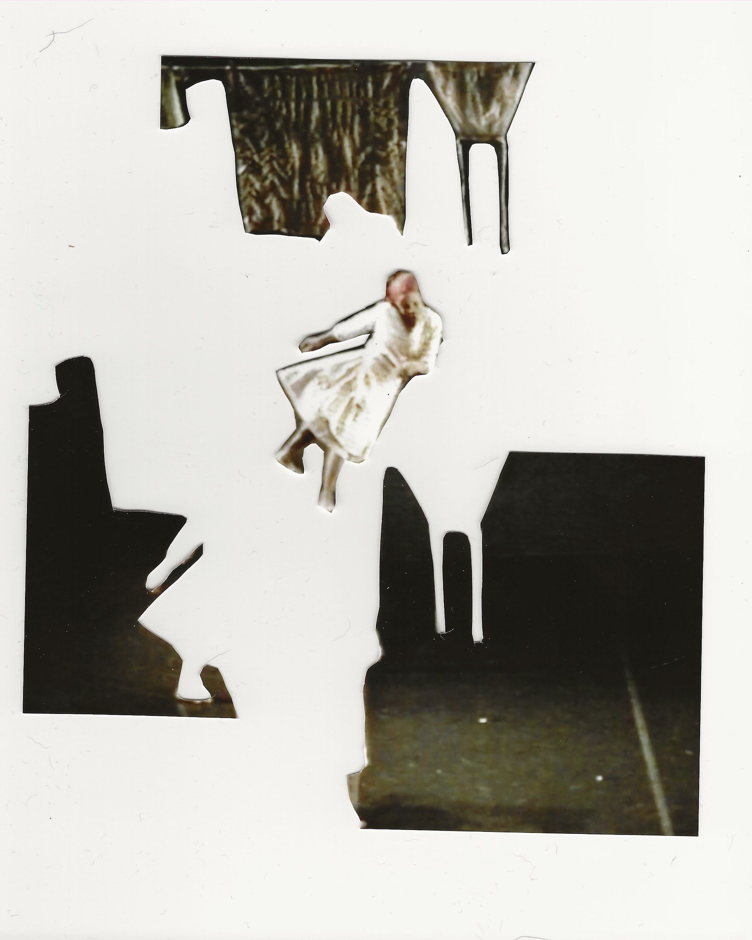 A.J. McClenon, Inspirited by For J.B. & 3B49, 2022. Collages with video stills from recording of Blondell Cummings, For J.B. and 3B49 at The Kitchen, November 30–December 3, 1989.